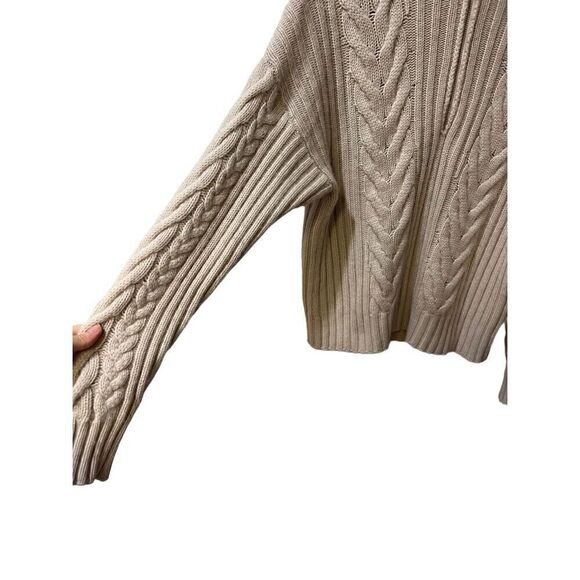 Naadam Womens Sweater Size M Wool  Cashmere Open Back Turtleneck Half-Zip - Picture 5 of 10